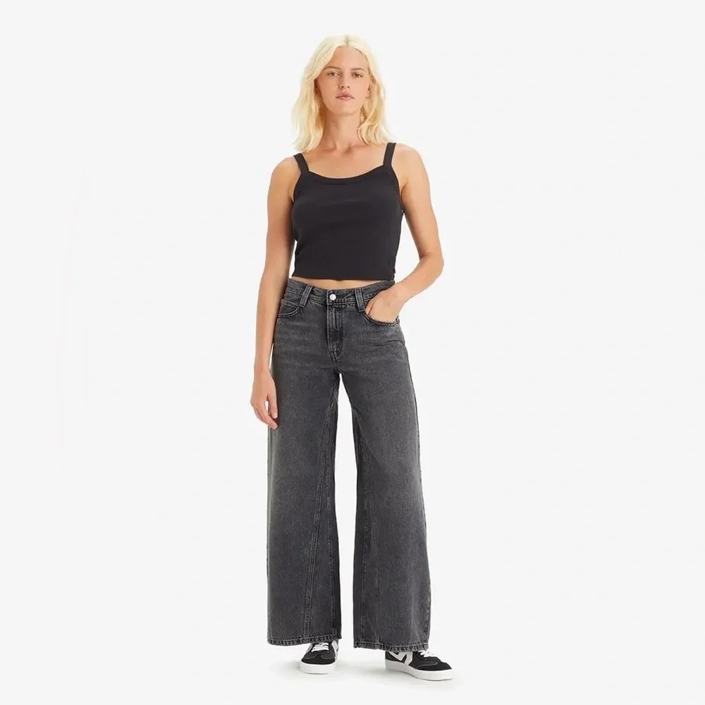 Levi’s ‘94 Baggy Wide Leg Jeans in Where’s My Phone Charcoal Washed Black sz 26
